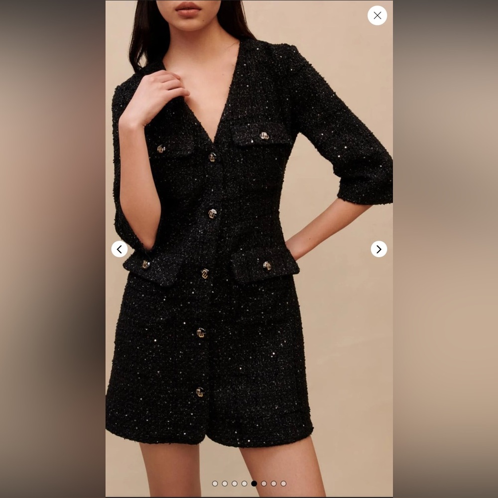 Maje Rollysama Black Tweed Dress - Picture 5 of 5